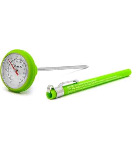 Thermomètre De Cuisine En Acier Inoxydable - Pour Sucre, Bonbons, Friture, 40-200°C, Avec Crochet Et Clip Pot