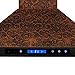 AKDY Wall Mount Range Hood - Embossed Copper Hood Fan for Kitchen - 4-Speed Professional Quiet Motor - Premium Touch Control Panel - Elegant Vine Design - Dishwasher Safe Baffle Filters (30 in.)