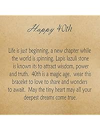 OFGOT7 40th Birthday Gifts for Women Turning 40   Bead Bracelet with Message Card & Gift Box - Fortieth