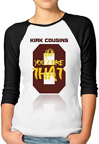 LQYG Women's Three Quarter Sleeve T Shirts - Kirk Cousins-You Like That 2 Black L
