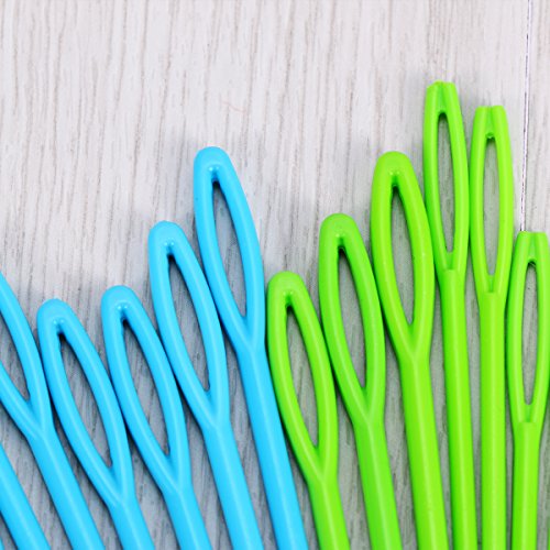 ULTNICE 40pcs Large Eye Plastic Sewing Needles Weaving Tools for Kids Mixed Color