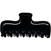 Large Hair Claw Clips for Women,3.8’’ Acetate Hair Clip,Jelly Square Rectangle Clip for Thin Thick Hair,Strong Hold Jaw Clips,Hair Accessories for Women Girls (Black)