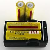 SmartLive 4 pcs 3.7V 18650 5000mah Rechargeable Lithium Battery with 18650 battery Charger