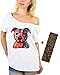 Awkwardstyles Pitbull Colorful Off Shoulder Tops T-Shirt M Black