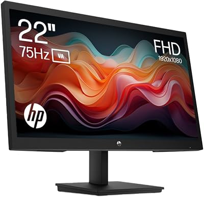 HP 22 Inch FHD Monitor VA 75Hz FreeSync Tilt HDMI VGA Black V22ve G5