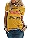 Enmeng Womens Bring On The Sunshine Printed T-Shirt Causal, Colour, Size Medium