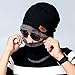 Men's Beanie Hat Scarf Set Knit Hat Warm Thick Winter Hat for Women and Men (Black)