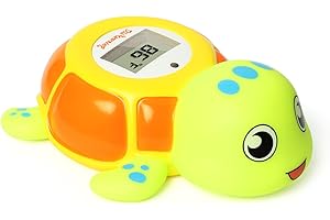 DOLI YEARNING Upgrade Turtle Baby Bath Thermometer Toddlers Bath Thermometer Baby Safety BPA-Free Bath Tub Thermometer Temp Warning Water Thermometer & Room Thermometer ℃/℉