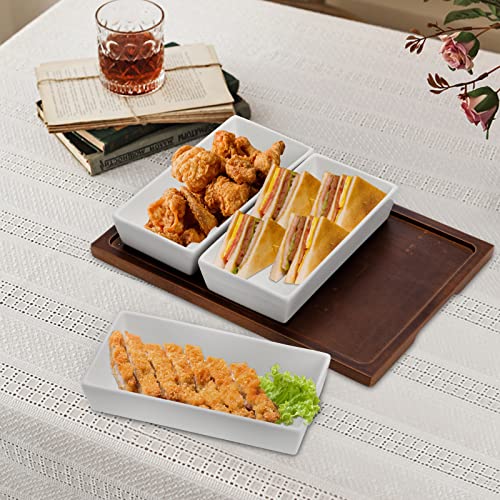 Elsjoy 3-Section Serving Tray, Wood Divided Serving Dish with