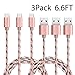 Micro USB Cable, 3Pack 6.6FT Long Nylon Braided High Speed USB to Micro USB Charging Cables Android Charger Cord