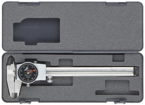 Brown & Sharpe 75.116550 Dial Caliper, Stainless Steel, Black Face, 0-6" Range, +/-0.001" Accuracy, 0.1" Resolution, Meets DIN 862 Specifications