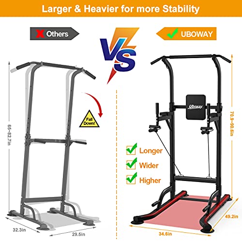 Pull Up Dip Station, Power Tower With Weight Bench, Dip