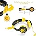 iClever [Safety Kids Headphones] 85db Volume Limiting BoostCare HS02 Silicone Wing Wired Bat-Inspired Children's Over The Ear Headsets, Tangle Free Cord for for iPad, Kids Tablet, Yellow