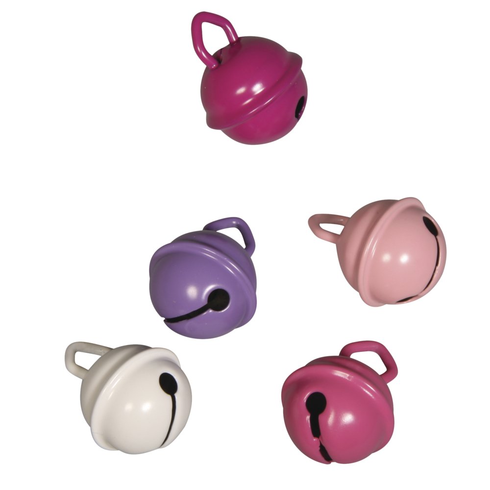 Rayher 25069000 Metal Bells Pink Mix, 15 mm Diameter, Self-Service Bag, Pack of 5