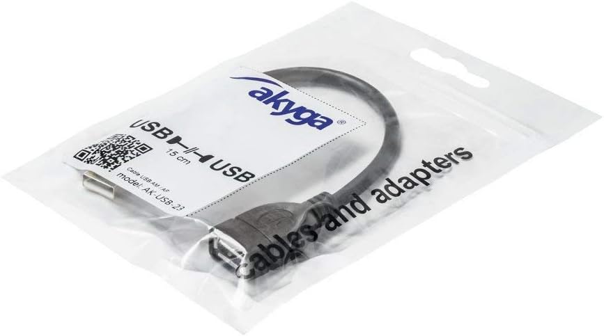 AKYGA AK-USB-23 USB A Female to A Male 2.0 Cable Extension Cable 15 cm, black, 0.15 m - Image 5