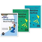 Singapore Math 3 Books Set for Grade 2 - Singapore Math Intensive Practice 2A &amp; 2B, Challenging Word Problems Grade 2
