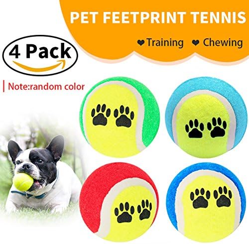 Yitour Dog Treat Tennis Ball Sets-4pk Premium Quality Safe Toys for Pet Outdoor Exercise and Indoor Puppy Training Cat Fetch, Fits Chuckit Launchers, Bouncy Thicker than Regular Flossy Durable Balls
