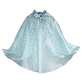 Girls Elsa Princess Polka Dots Blue Cape (M (2-5Y))