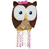 Owl Pink Pull-String Pinata