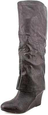Amazon.com: Style \u0026 Co. Minka piel Cuña Botas de caña alta de la mujer en  negro tamaño 5: Shoes