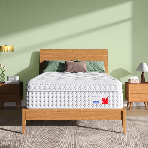 BedStory Full Size Mattress 10 Inch, Firm Hybrid Double Matelas in a Box, Individual Pocket Springs for Back & Lumbar Support, Fiberglass Free