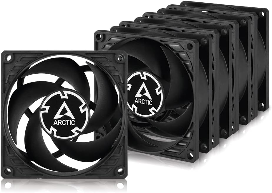 ARCTIC P8 PWM PST 80mm PC Fan 200-3000 RPM 4-Pin 5 Pack Black