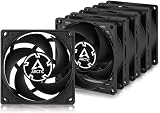 ARCTIC P8 PWM PST 80mm PC Fan 200-3000 RPM 4-Pin 5 Pack Black