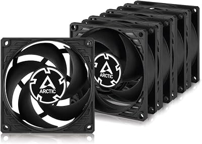 ARCTIC P8 PWM PST 80mm PC Fan 200-3000 RPM 4-Pin 5 Pack Black