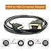 HDMI to VGA, PeoTRIOL Active HDMI Male to VGA Male M/M Video Converter Adapter Cable Cord Support Full 1080P from HDMI Port PC Laptop HDTV to D-SUB HD 15 Pin VGA Monitors Projector-6ft/1.8M