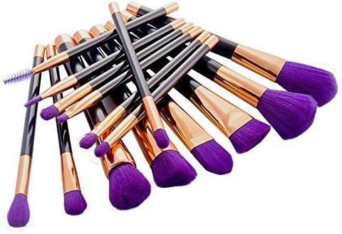 MixBeauty 2017 New 15Pcs Makeup Brush Set Professional Foundation Contour Concealer Blending Cosmetic Brushes Set(Purple)