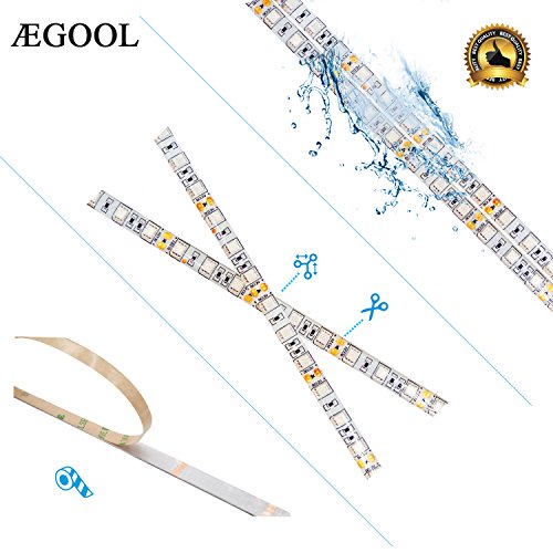 Green LED Flexible Strip Lights 300LEDs 16.4Ft(5M) DC12V SMD5050 2Pin Dimmable Waterproof Super Bright Tape Lighting for DIY Indoor Outdoor Game Room Home theater Decoration