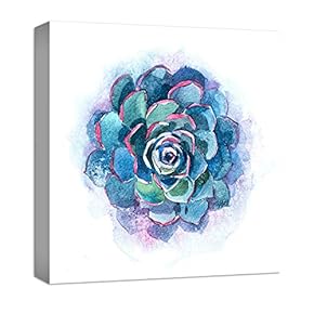 Canvas Wall Art Beautiful Cactus Painting Artwork for Home Prints Framed - 12x12 inches