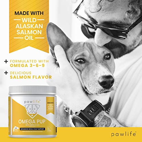 image for pawlife Omega 3 for Dogs - Salmon Fish Oil Supplement formulated with 