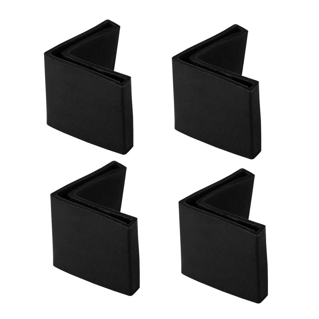 sourcing map 40mm x 40mm Angle Iron Foot Pads L Shaped PVC Furniture Desk Leg Caps End Covers Floor Protector Black 4 Pcs