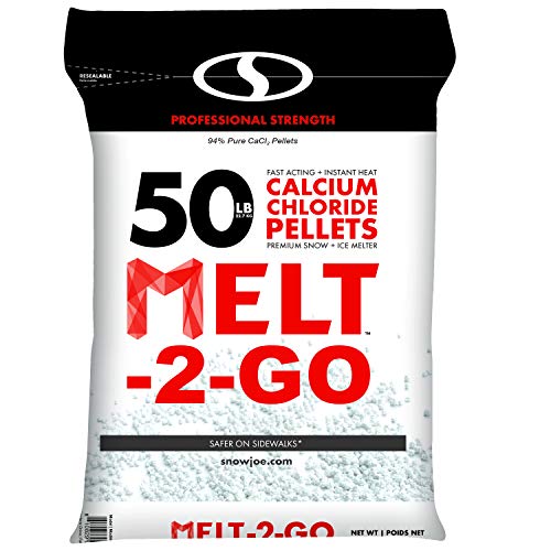 Snow Joe AZ-50-CCP Melt-2-Go 94% Pure Calcium Chloride Pellet Ice Melter, 50-lb Resealable Bag