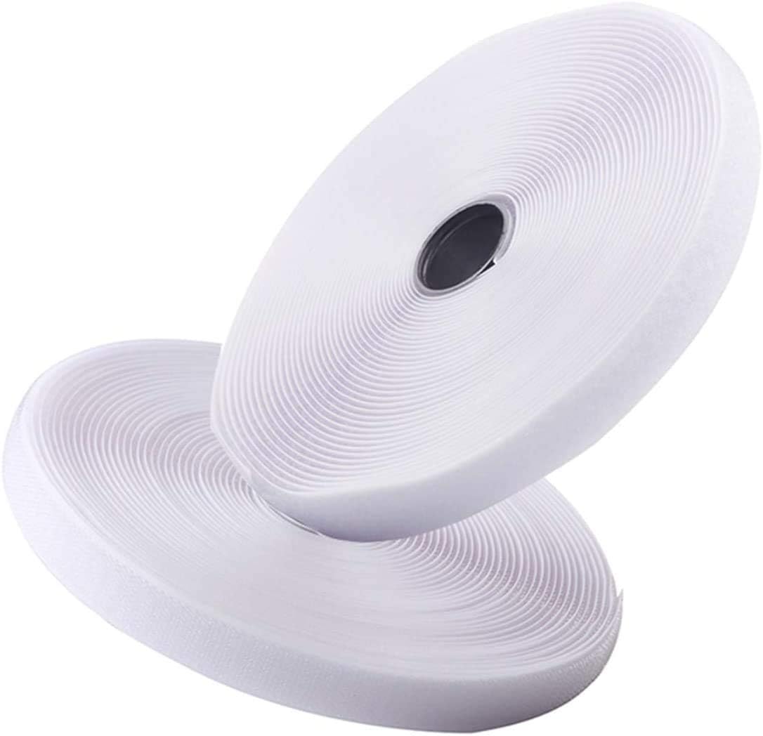 KnottyCord White Fabric Hook & Loop (25 Meter, 1 inch) Fastener Tape