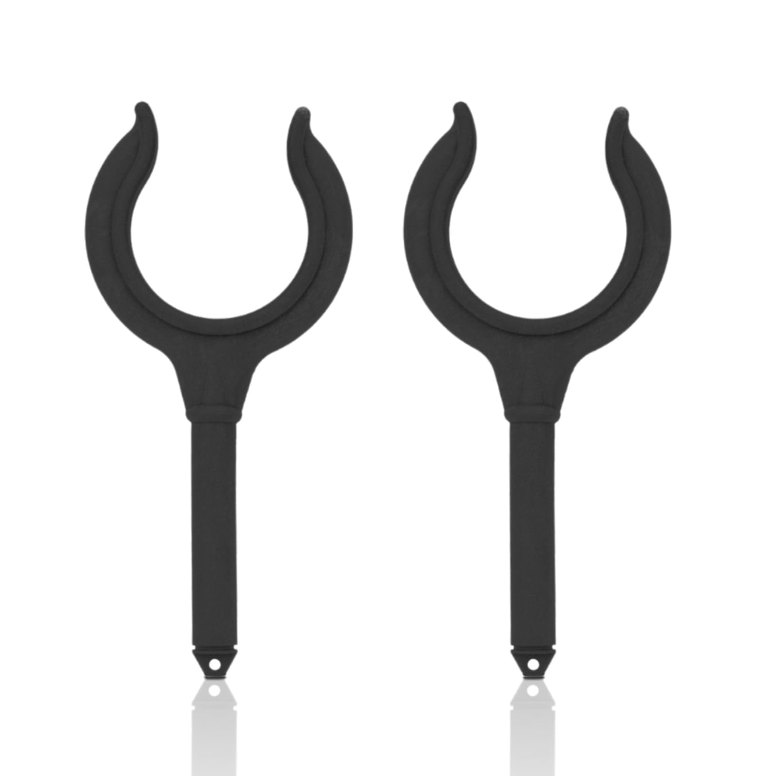 Agatige 2Pcs Boat Oar Locks, 14.8x7cm Boat Oar Lock Fishing Rods Holder Bracket Marine Rubber Marine Rowlock Horn Side Mount for Oars Rod Fishing Rod Support Bracket for Dinghy Boating (Black)