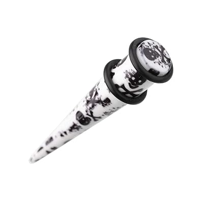 Amazon.com: Pirate Skull Wrap Acrylic Ear Stretching Taper ...