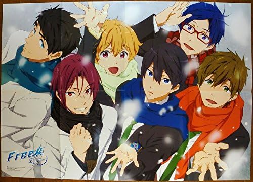 Amazon Free 特大ポスター 鮫柄学園 岩鳶高校 山崎宗介 松岡凛 葉月渚 七瀬遙 竜ヶ崎怜 橘真琴 制服アニメt5 アニメ 萌えグッズ 通販