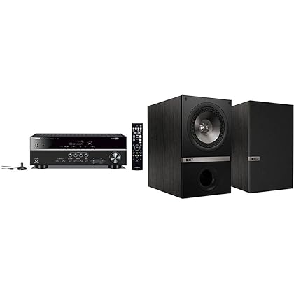 Yamaha RX-V383BL Receiver with KEF Q100 Bookshelf Loudspeakers