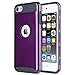 ULAK iPod Touch 6 Case,iPod Touch 5 Case, Dual Layer Slim Protective Hybrid iPod Touch Case Hard PC Cover for Apple iPod Touch 5 6th Generation,Purple+Black