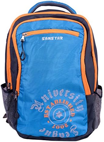 SANSTAR Men's 35 Liters Casual Backpack With Rain Cover One Size Blue and Orange