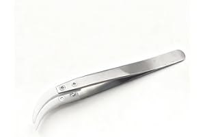 iDili PTFE Teflon Polytetrafluoroethylene Tweezers Acid Alkali Resistance High Temperature Anti Static Silicon Nipper (20-SS)