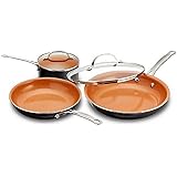 Gotham Steel 5 Piece Kitchen Essentials Cookware Set with Ultra Nonstick Copper Surface Dishwasher Safe, Cool Touch Handles- 