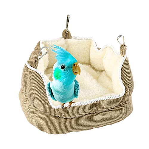 Super Soft Pet Hammock Hanging Bird Nest Cage Bed,Winter Warm Plush Parrot House Snuggle Hut Tent,Birdcage Bedding for Small Animal Budgie Parakeet Cockatiel Conure Cockatoo Lovebird Finch Canary