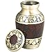 Mini Funeral Keepsake Urns, Small Cremation Urn for Human Ashes - Brass Hand Engraved - Fits a Small Amount of Cremated Remains - Burial Urn at Home or Office (Tranquility Brown)