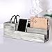 MyGift Rustic Whitewashed Gray Wood Desktop Pencil Cup/Pen Caddy and 2 Slot Letter Sorter Office Accessory Organizer Station