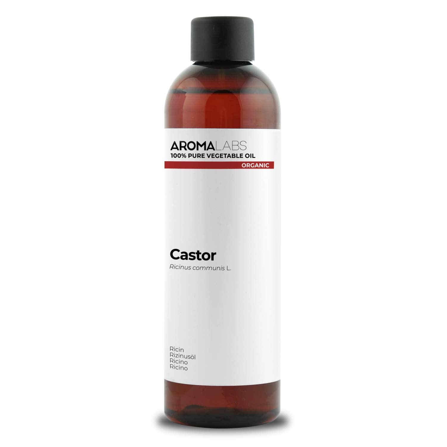ORGANIC - CASTOR Oil - 250mL - 100% Pure, Natural, Cold Pressed And Cosmos Certified - AROMA LABS (French Brand)