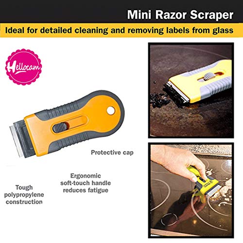 Glass & Ceramic Hob Scraper Cleaner & 15 Spare Replacement Cleaning