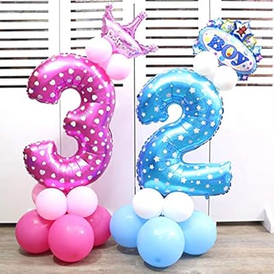Amazon Com Youandmes 0 9 Number Aluminum Balloon Children
